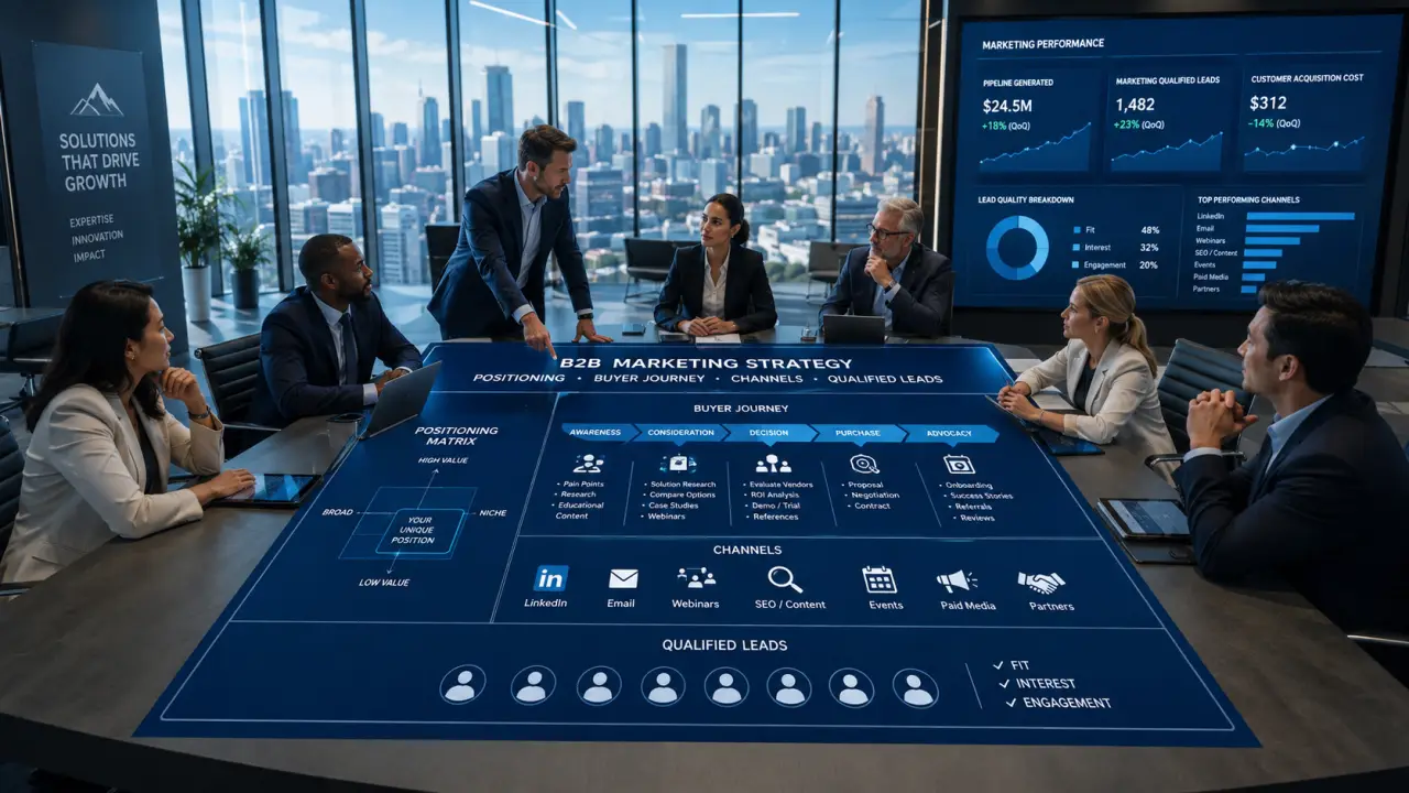 Stratégie marketing B2B : positionnement, parcours d’achat et canaux pour générer des leads qualifiés