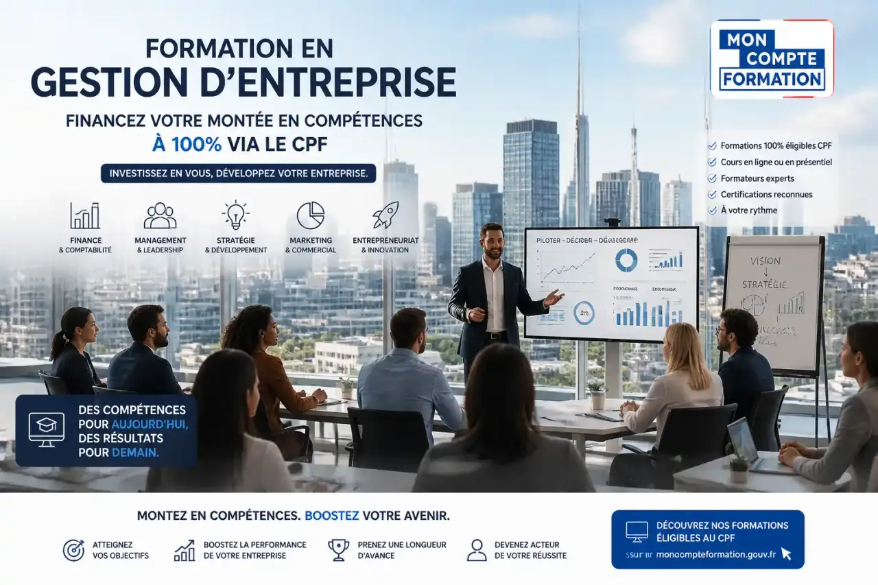 Formation en gestion d'entreprise : financez votre montée en compétences à 100% via le CPF