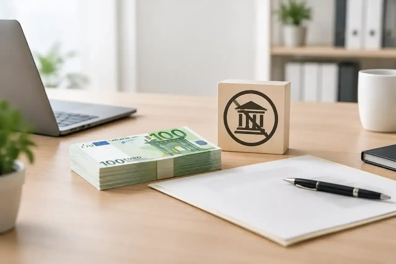 Dossier de recouvrement et documents financiers sur un bureau professionnel