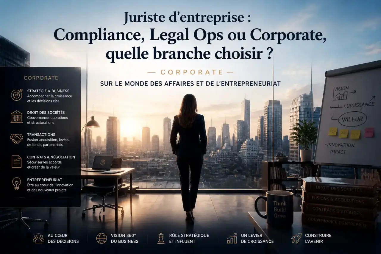 Juriste d'entreprise : compliance, legal ops ou corporate, quelle branche choisir ?