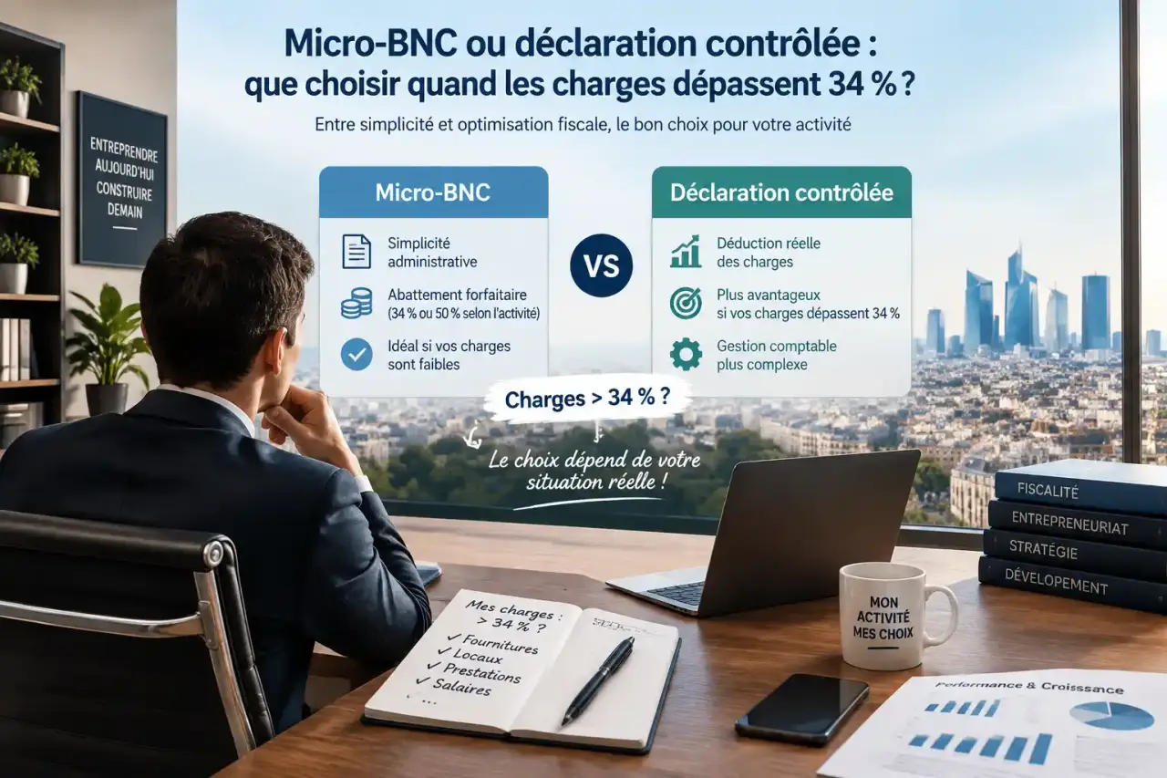 Micro-BNC ou déclaration contrôlée : que choisir quand les charges dépassent 34 % ?