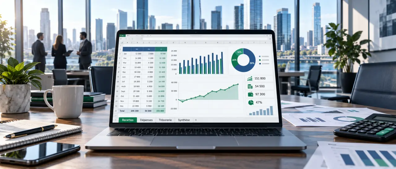 Un tableau Excel gratuit pour suivre recettes, dépenses et trésorerie en 4 feuilles