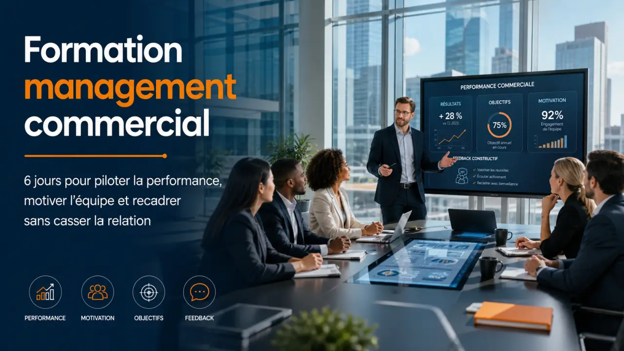 Formation management commercial : 6 jours pour piloter la performance, motiver l’équipe et recadrer sans casser la relation