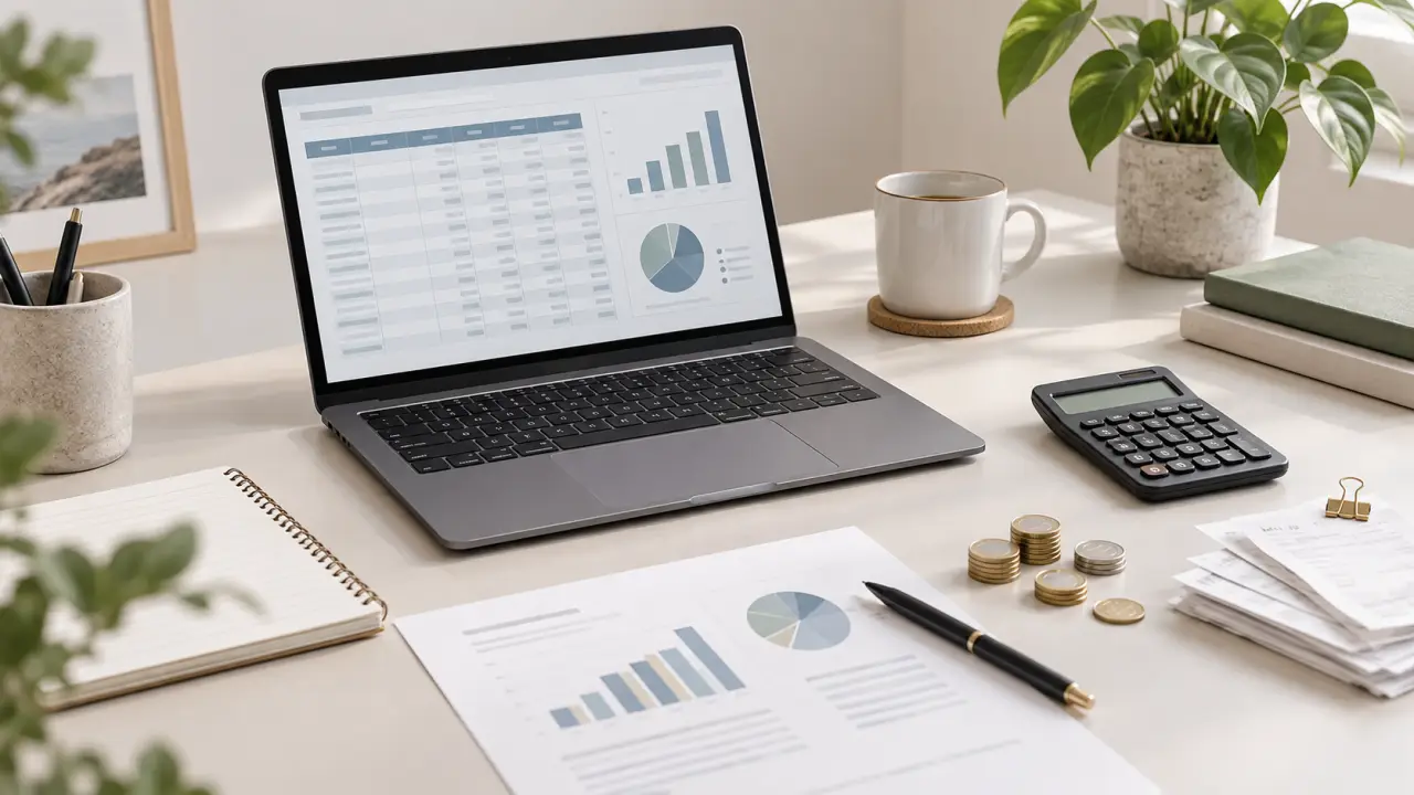 Entrepreneur préparant le budget de lancement de sa première entreprise